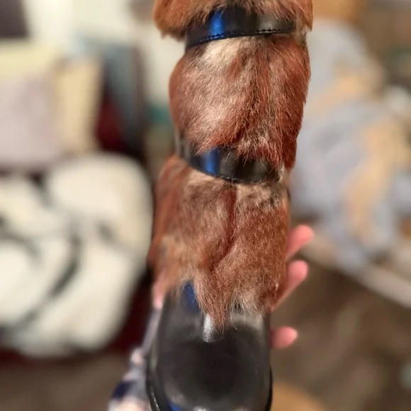 Faux Fur and Leather Women's Boots - Picture 9 of 12